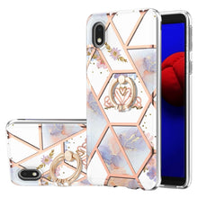 Load image into Gallery viewer, Electroplating Splicing Marble Flower Pattern TPU Shockproof Case with Rhinestone Ring Holder, For Samsung Galaxy S21  5G, For Samsung Galaxy S21+  5G, For Samsung Galaxy S21 Ultra 5G, For Samsung Galaxy S21 FE, For Samsung Galaxy S20                  ...