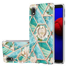 Load image into Gallery viewer, Electroplating Splicing Marble Flower Pattern TPU Shockproof Case with Rhinestone Ring Holder, For Samsung Galaxy S21  5G, For Samsung Galaxy S21+  5G, For Samsung Galaxy S21 Ultra 5G, For Samsung Galaxy S21 FE, For Samsung Galaxy S20                  ...