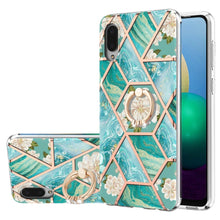 Load image into Gallery viewer, Electroplating Splicing Marble Flower Pattern TPU Shockproof Case with Rhinestone Ring Holder, For Samsung Galaxy S21  5G, For Samsung Galaxy S21+  5G, For Samsung Galaxy S21 Ultra 5G, For Samsung Galaxy S21 FE, For Samsung Galaxy S20                  ...