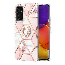 Load image into Gallery viewer, Electroplating Splicing Marble Flower Pattern TPU Shockproof Case with Rhinestone Ring Holder, For Samsung Galaxy A82 5G, For Samsung Galaxy M11/A11 US/EU