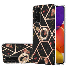 Load image into Gallery viewer, Electroplating Splicing Marble Flower Pattern TPU Shockproof Case with Rhinestone Ring Holder, For Samsung Galaxy A82 5G, For Samsung Galaxy M11/A11 US/EU