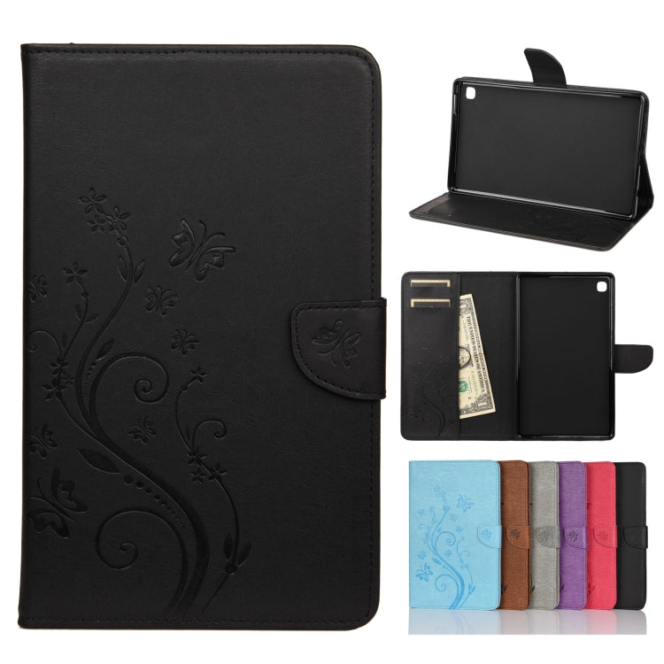 Butterfly Flower Embossing Pattern Horizontal Flip Leather Case with Holder & Card Slots & Wallet, For Samsung Galaxy Tab A7 Lite / T220, For Samsung Galaxy Tab S6 Lite / P610