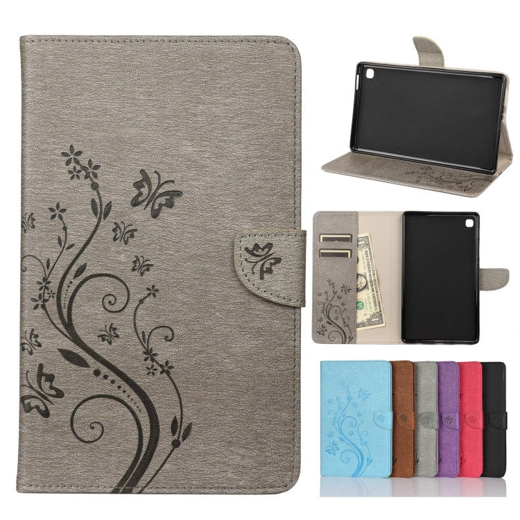 Butterfly Flower Embossing Pattern Horizontal Flip Leather Case with Holder & Card Slots & Wallet, For Samsung Galaxy Tab A7 Lite / T220, For Samsung Galaxy Tab S6 Lite / P610