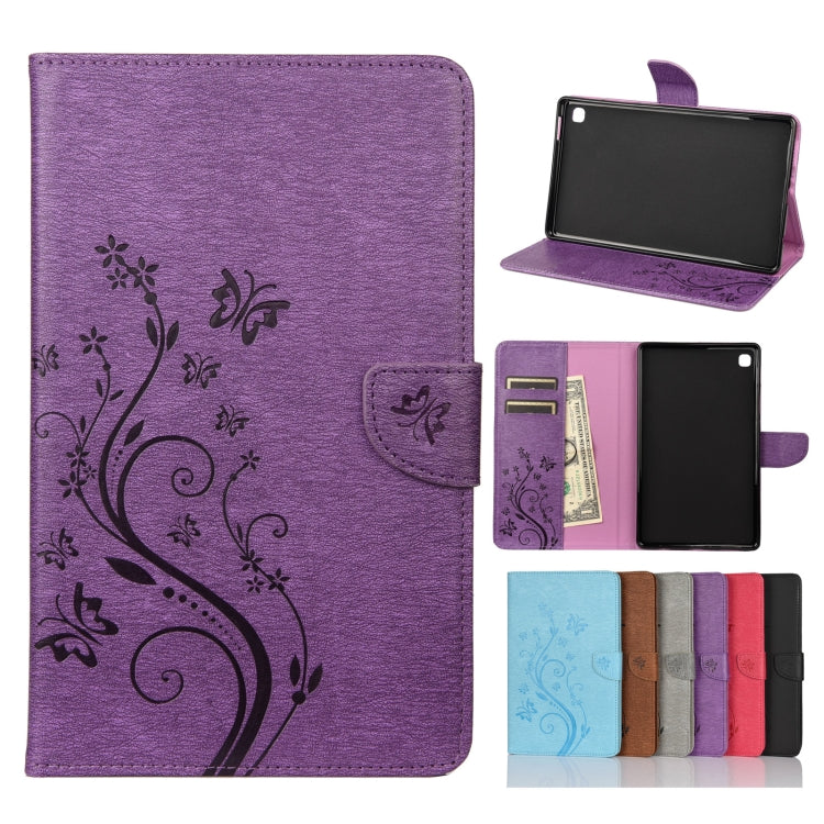 Butterfly Flower Embossing Pattern Horizontal Flip Leather Case with Holder & Card Slots & Wallet, For Samsung Galaxy Tab A7 Lite / T220, For Samsung Galaxy Tab S6 Lite / P610
