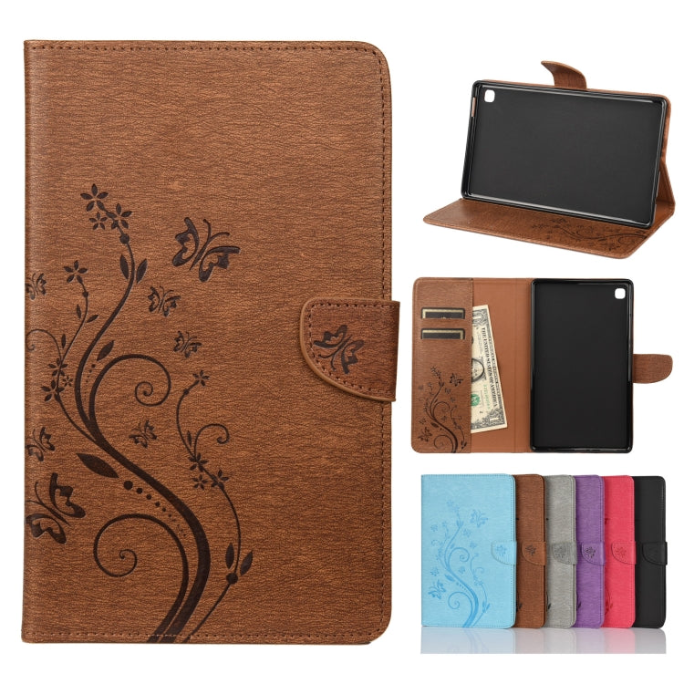 Butterfly Flower Embossing Pattern Horizontal Flip Leather Case with Holder & Card Slots & Wallet, For Samsung Galaxy Tab A7 Lite / T220, For Samsung Galaxy Tab S6 Lite / P610
