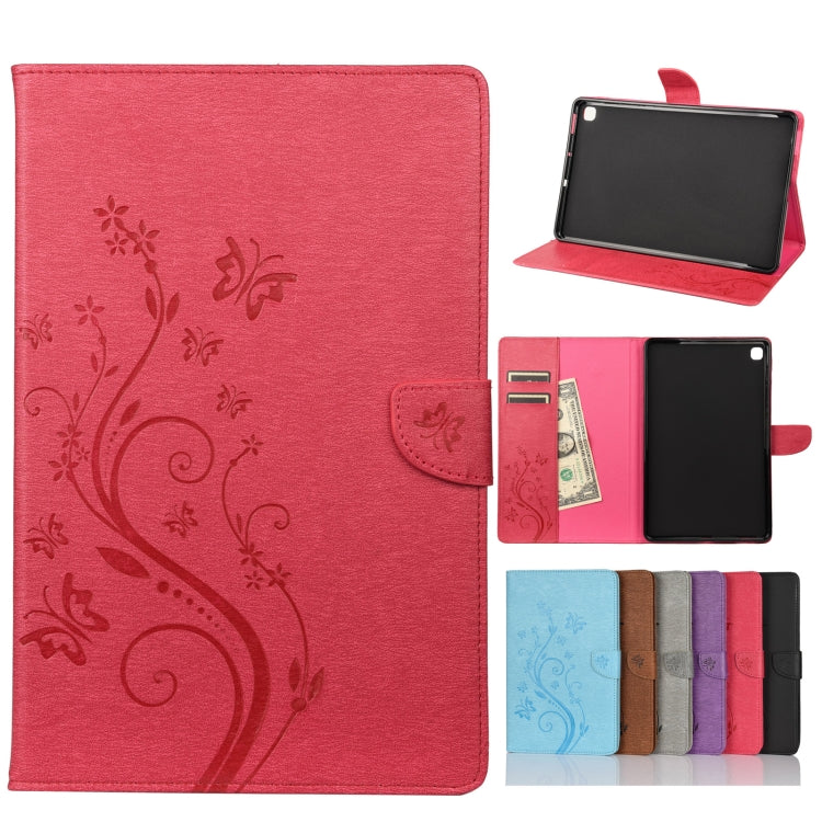 Butterfly Flower Embossing Pattern Horizontal Flip Leather Case with Holder & Card Slots & Wallet, For Samsung Galaxy Tab A7 Lite / T220, For Samsung Galaxy Tab S6 Lite / P610