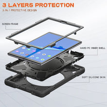 Load image into Gallery viewer, Silicone + PC Protective Case with Holder &amp; Shoulder Strap, For Lenovo Tab M10 HD 2020 X306X/F, For Lenovo Tab M10 Plus, For Lenovo XiaoXin Pad 11 / Pad 11 Plus 2021 / Pad 2022, For Samsung Galaxy Tab Active Pro / 4 Pro / 5 Pro                         ...