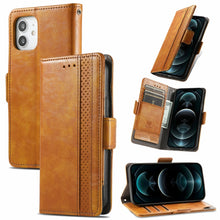 Load image into Gallery viewer, CaseNeo Business Splicing Dual Magnetic Buckle Horizontal Flip PU Leather Case with Holder &amp; Card Slots &amp; Wallet, For iPhone 6, For iPhone 7 / 8 / SE(2020), For iPhone 13, For iPhone 13 Pro Max