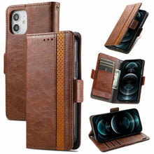 Load image into Gallery viewer, CaseNeo Business Splicing Dual Magnetic Buckle Horizontal Flip PU Leather Case with Holder &amp; Card Slots &amp; Wallet, For iPhone 6, For iPhone 7 / 8 / SE(2020), For iPhone 13, For iPhone 13 Pro Max