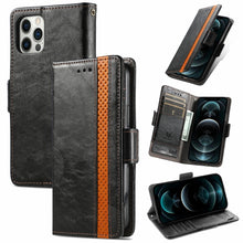 Load image into Gallery viewer, CaseNeo Business Splicing Dual Magnetic Buckle Horizontal Flip PU Leather Case with Holder &amp; Card Slots &amp; Wallet, For iPhone 6, For iPhone 7 / 8 / SE(2020), For iPhone 13, For iPhone 13 Pro Max