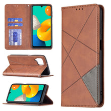 Load image into Gallery viewer, Rhombus Texture Horizontal Flip Magnetic Leather Case with Holder &amp; Card Slots, For Samsung Galaxy M32