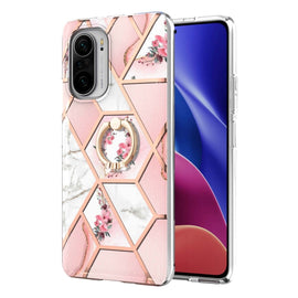 Electroplating Splicing Marble Flower Pattern TPU Shockproof Case with Rhinestone Ring Holder, For Xiaomi Mi 11i, For Xiaomi Poco M3, For Xiaomi Redmi 9A, For Xiaomi Mi 10 Lite, For Xiaomi Mi 10T Lite, For Xiaomi Mi 10T / Mi 10T Pro                    ...