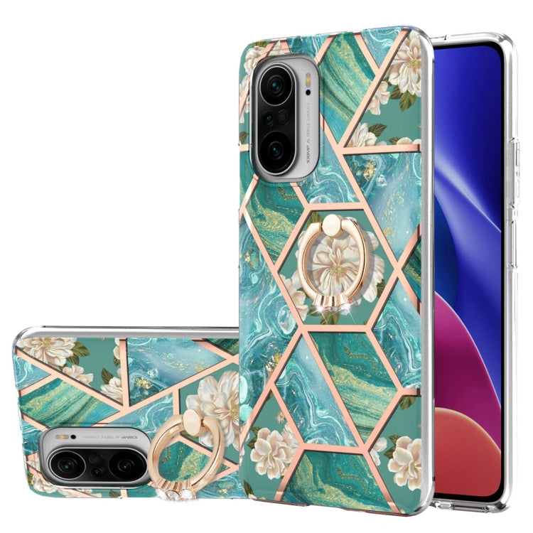 Electroplating Splicing Marble Flower Pattern TPU Shockproof Case with Rhinestone Ring Holder, For Xiaomi Mi 11i, For Xiaomi Poco M3, For Xiaomi Redmi 9A, For Xiaomi Mi 10 Lite, For Xiaomi Mi 10T Lite, For Xiaomi Mi 10T / Mi 10T Pro                    ...