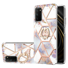 Load image into Gallery viewer, Electroplating Splicing Marble Flower Pattern TPU Shockproof Case with Rhinestone Ring Holder, For Xiaomi Mi 11i, For Xiaomi Poco M3, For Xiaomi Redmi 9A, For Xiaomi Mi 10 Lite, For Xiaomi Mi 10T Lite, For Xiaomi Mi 10T / Mi 10T Pro                    ...