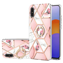 Load image into Gallery viewer, Electroplating Splicing Marble Flower Pattern TPU Shockproof Case with Rhinestone Ring Holder, For Xiaomi Mi 11i, For Xiaomi Poco M3, For Xiaomi Redmi 9A, For Xiaomi Mi 10 Lite, For Xiaomi Mi 10T Lite, For Xiaomi Mi 10T / Mi 10T Pro                    ...