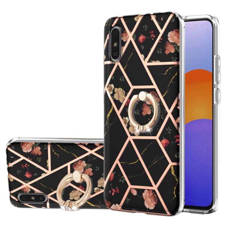 Electroplating Splicing Marble Flower Pattern TPU Shockproof Case with Rhinestone Ring Holder, For Xiaomi Mi 11i, For Xiaomi Poco M3, For Xiaomi Redmi 9A, For Xiaomi Mi 10 Lite, For Xiaomi Mi 10T Lite, For Xiaomi Mi 10T / Mi 10T Pro                    ...