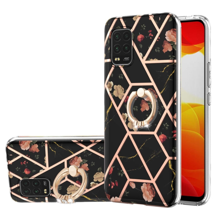 Electroplating Splicing Marble Flower Pattern TPU Shockproof Case with Rhinestone Ring Holder, For Xiaomi Mi 11i, For Xiaomi Poco M3, For Xiaomi Redmi 9A, For Xiaomi Mi 10 Lite, For Xiaomi Mi 10T Lite, For Xiaomi Mi 10T / Mi 10T Pro                    ...