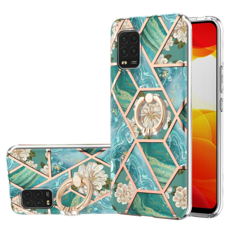 Electroplating Splicing Marble Flower Pattern TPU Shockproof Case with Rhinestone Ring Holder, For Xiaomi Mi 11i, For Xiaomi Poco M3, For Xiaomi Redmi 9A, For Xiaomi Mi 10 Lite, For Xiaomi Mi 10T Lite, For Xiaomi Mi 10T / Mi 10T Pro                    ...