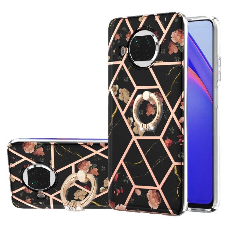 Electroplating Splicing Marble Flower Pattern TPU Shockproof Case with Rhinestone Ring Holder, For Xiaomi Mi 11i, For Xiaomi Poco M3, For Xiaomi Redmi 9A, For Xiaomi Mi 10 Lite, For Xiaomi Mi 10T Lite, For Xiaomi Mi 10T / Mi 10T Pro                    ...