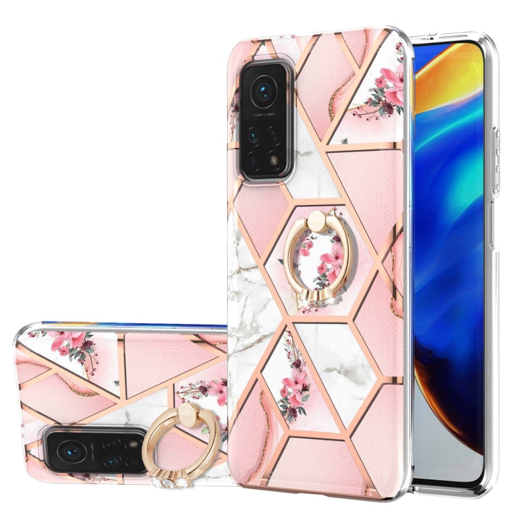 Electroplating Splicing Marble Flower Pattern TPU Shockproof Case with Rhinestone Ring Holder, For Xiaomi Mi 11i, For Xiaomi Poco M3, For Xiaomi Redmi 9A, For Xiaomi Mi 10 Lite, For Xiaomi Mi 10T Lite, For Xiaomi Mi 10T / Mi 10T Pro                    ...