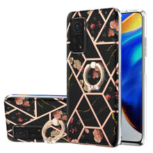 Load image into Gallery viewer, Electroplating Splicing Marble Flower Pattern TPU Shockproof Case with Rhinestone Ring Holder, For Xiaomi Mi 11i, For Xiaomi Poco M3, For Xiaomi Redmi 9A, For Xiaomi Mi 10 Lite, For Xiaomi Mi 10T Lite, For Xiaomi Mi 10T / Mi 10T Pro                    ...