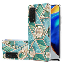 Load image into Gallery viewer, Electroplating Splicing Marble Flower Pattern TPU Shockproof Case with Rhinestone Ring Holder, For Xiaomi Mi 11i, For Xiaomi Poco M3, For Xiaomi Redmi 9A, For Xiaomi Mi 10 Lite, For Xiaomi Mi 10T Lite, For Xiaomi Mi 10T / Mi 10T Pro                    ...