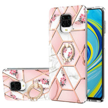 Load image into Gallery viewer, Electroplating Splicing Marble Flower Pattern TPU Shockproof Case with Rhinestone Ring Holder, For Xiaomi Mi 11i, For Xiaomi Poco M3, For Xiaomi Redmi 9A, For Xiaomi Mi 10 Lite, For Xiaomi Mi 10T Lite, For Xiaomi Mi 10T / Mi 10T Pro                    ...