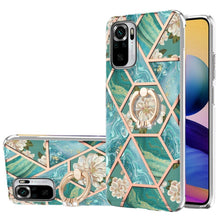 Load image into Gallery viewer, Electroplating Splicing Marble Flower Pattern TPU Shockproof Case with Rhinestone Ring Holder, For Xiaomi Mi 11i, For Xiaomi Poco M3, For Xiaomi Redmi 9A, For Xiaomi Mi 10 Lite, For Xiaomi Mi 10T Lite, For Xiaomi Mi 10T / Mi 10T Pro                    ...