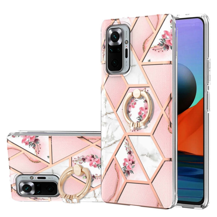 Electroplating Splicing Marble Flower Pattern TPU Shockproof Case with Rhinestone Ring Holder, For Xiaomi Mi 11i, For Xiaomi Poco M3, For Xiaomi Redmi 9A, For Xiaomi Mi 10 Lite, For Xiaomi Mi 10T Lite, For Xiaomi Mi 10T / Mi 10T Pro                    ...