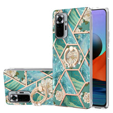 Load image into Gallery viewer, Electroplating Splicing Marble Flower Pattern TPU Shockproof Case with Rhinestone Ring Holder, For Xiaomi Mi 11i, For Xiaomi Poco M3, For Xiaomi Redmi 9A, For Xiaomi Mi 10 Lite, For Xiaomi Mi 10T Lite, For Xiaomi Mi 10T / Mi 10T Pro                    ...