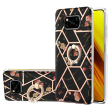 Load image into Gallery viewer, Electroplating Splicing Marble Flower Pattern TPU Shockproof Case with Rhinestone Ring Holder, For Xiaomi Mi 11i, For Xiaomi Poco M3, For Xiaomi Redmi 9A, For Xiaomi Mi 10 Lite, For Xiaomi Mi 10T Lite, For Xiaomi Mi 10T / Mi 10T Pro                    ...