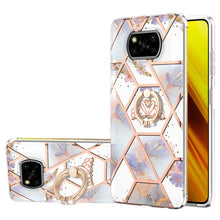 Load image into Gallery viewer, Electroplating Splicing Marble Flower Pattern TPU Shockproof Case with Rhinestone Ring Holder, For Xiaomi Mi 11i, For Xiaomi Poco M3, For Xiaomi Redmi 9A, For Xiaomi Mi 10 Lite, For Xiaomi Mi 10T Lite, For Xiaomi Mi 10T / Mi 10T Pro                    ...