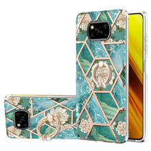 Load image into Gallery viewer, Electroplating Splicing Marble Flower Pattern TPU Shockproof Case with Rhinestone Ring Holder, For Xiaomi Mi 11i, For Xiaomi Poco M3, For Xiaomi Redmi 9A, For Xiaomi Mi 10 Lite, For Xiaomi Mi 10T Lite, For Xiaomi Mi 10T / Mi 10T Pro                    ...
