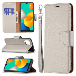 Litchi Texture Pure Color Horizontal Flip Leather Case with Holder & Card Slots & Wallet & Lanyard, For Samsung Galaxy M32