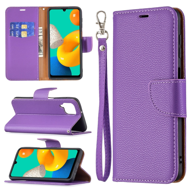 Litchi Texture Pure Color Horizontal Flip Leather Case with Holder & Card Slots & Wallet & Lanyard, For Samsung Galaxy M32