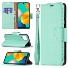 Load image into Gallery viewer, Litchi Texture Pure Color Horizontal Flip Leather Case with Holder &amp; Card Slots &amp; Wallet &amp; Lanyard, For Samsung Galaxy M32