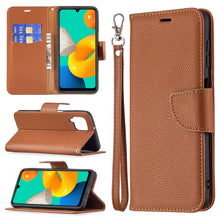Load image into Gallery viewer, Litchi Texture Pure Color Horizontal Flip Leather Case with Holder &amp; Card Slots &amp; Wallet &amp; Lanyard, For Samsung Galaxy M32