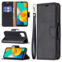 Load image into Gallery viewer, Litchi Texture Pure Color Horizontal Flip Leather Case with Holder &amp; Card Slots &amp; Wallet &amp; Lanyard, For Samsung Galaxy M32