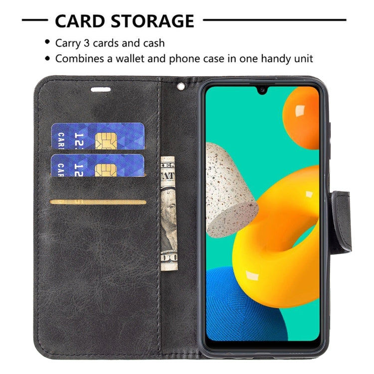 Retro Lambskin Texture Pure Color Horizontal Flip PU Leather Case with Holder & Card Slots & Wallet & Lanyard, For Samsung Galaxy M32