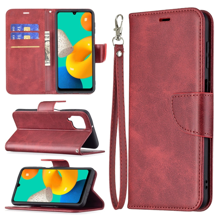 Retro Lambskin Texture Pure Color Horizontal Flip PU Leather Case with Holder & Card Slots & Wallet & Lanyard, For Samsung Galaxy M32