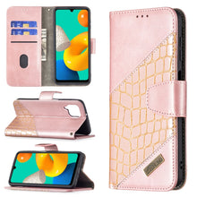 Load image into Gallery viewer, Matching Color Crocodile Texture Horizontal Flip PU Leather Case with Wallet &amp; Holder &amp; Card Slots, For Samsung Galaxy M32