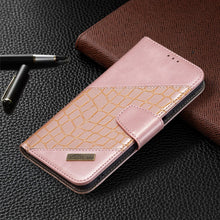 Load image into Gallery viewer, Matching Color Crocodile Texture Horizontal Flip PU Leather Case with Wallet &amp; Holder &amp; Card Slots, For Samsung Galaxy M32