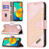 Matching Color Crocodile Texture Horizontal Flip PU Leather Case with Wallet & Holder & Card Slots, For Samsung Galaxy M32