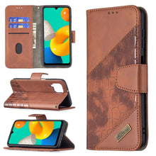 Load image into Gallery viewer, Matching Color Crocodile Texture Horizontal Flip PU Leather Case with Wallet &amp; Holder &amp; Card Slots, For Samsung Galaxy M32