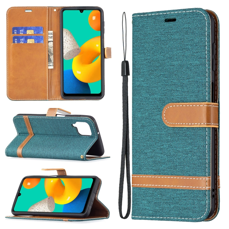 Color Matching Denim Texture Horizontal Flip Leather Case with Holder & Card Slots & Wallet & Lanyard, For Samsung Galaxy M32
