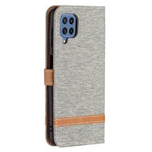 Load image into Gallery viewer, Color Matching Denim Texture Horizontal Flip Leather Case with Holder &amp; Card Slots &amp; Wallet &amp; Lanyard, For Samsung Galaxy M32