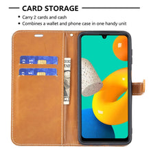 Load image into Gallery viewer, Color Matching Denim Texture Horizontal Flip Leather Case with Holder &amp; Card Slots &amp; Wallet &amp; Lanyard, For Samsung Galaxy M32