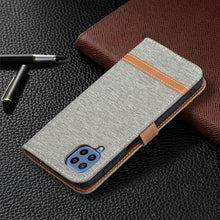 Load image into Gallery viewer, Color Matching Denim Texture Horizontal Flip Leather Case with Holder &amp; Card Slots &amp; Wallet &amp; Lanyard, For Samsung Galaxy M32