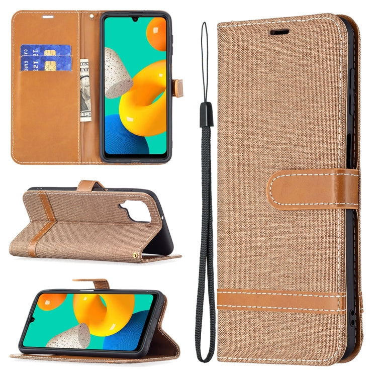 Color Matching Denim Texture Horizontal Flip Leather Case with Holder & Card Slots & Wallet & Lanyard, For Samsung Galaxy M32