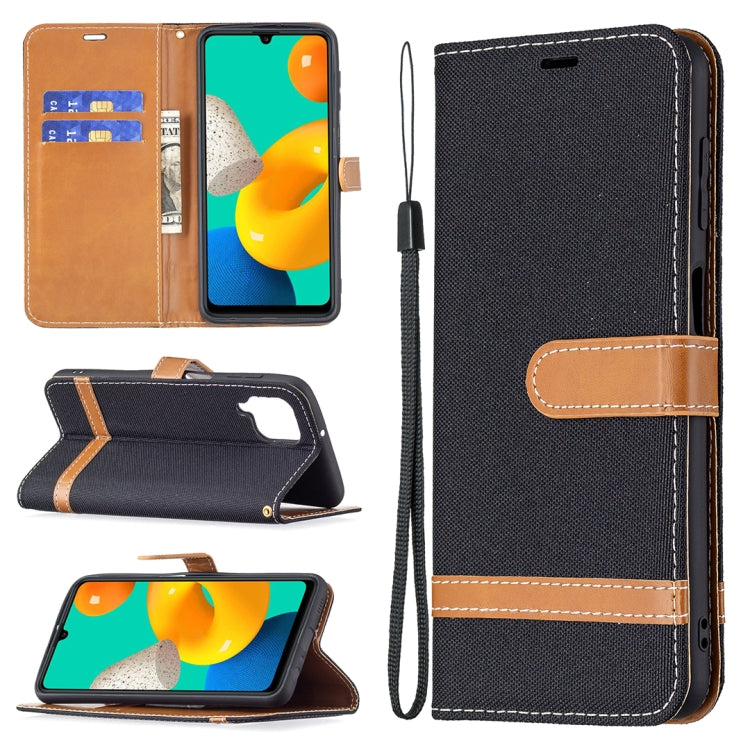 Color Matching Denim Texture Horizontal Flip Leather Case with Holder & Card Slots & Wallet & Lanyard, For Samsung Galaxy M32